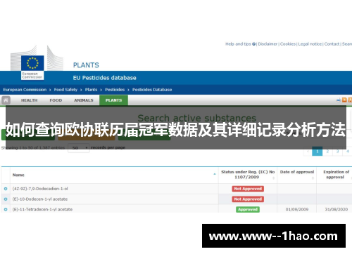 如何查询欧协联历届冠军数据及其详细记录分析方法